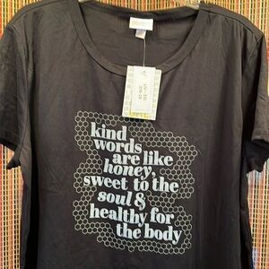 LALAROE Simply Comfortable Tee Shirt, 60% Cotton, 40% Polyester, Very Soft